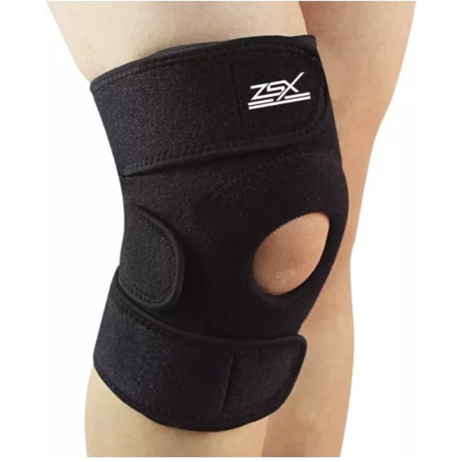 Zxs Knee Brace Sport Support Adjustable Size Xl Black